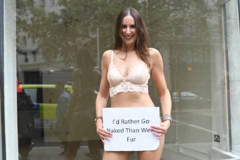 Animal rights activists target London Fashion Week with the largest fur protests seen at the event in a decade, London. SEPTEMBER 15th 2018  SLIx183176