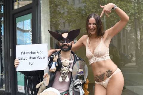 Animal rights activists target London Fashion Week with the largest fur protests seen at the event in a decade, London. SEPTEMBER 15th 2018  SLIx183176