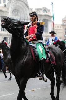 (180916) -- MEXICO CITY, Sept. 16, 2018 -- A member of the Mexican Armed Forces takes part in a military parade to commemorate Mexico s Independence Day in Mexico City, capital of Mexico, on Sept. 16, 2018. ) MEXICO-MEXICO CITY-INDEPENDENCE DAY-PARADE XinxYuewei 