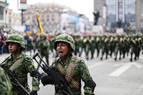 (180916) -- MEXICO CITY, Sept. 16, 2018 -- Members of the Mexican Armed Forces take part in a military parade to commemorate Mexico s Independence Day in Mexico City, capital of Mexico, on Sept. 16, 2018. ) MEXICO-MEXICO CITY-INDEPENDENCE DAY-PARADE XinxYuewei 