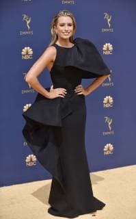 Australian entertainment reporter Renee Bargh attends the 70th annual Primetime Emmy Award at the Microsoft Theater in downtown Los Angeles on September 17, 2018.  LAP20180917003 CHRISTINExCHEW