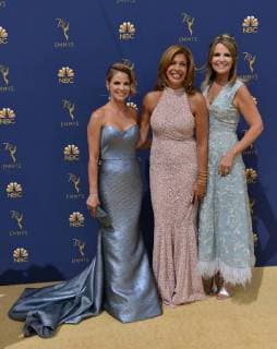 TV personalities Natalie Morales, Hoda Kotb, and Savannah Guthrie attend the 70th annual Primetime Emmy Awards at the Microsoft Theater in downtown Los Angeles on September 17, 2018.  LAP20180917414 CHRISTINExCHEW
