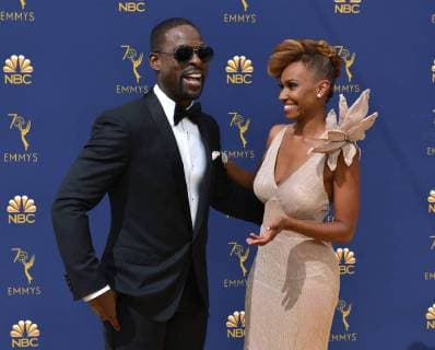 Actors Sterling K. Brown and Ryan Michelle Bathe attend the 70th annual Primetime Emmy Awards at the Microsoft Theater in downtown Los Angeles on September 17, 2018.  LAP20180917449 CHRISTINExCHEW