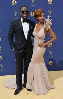 Actors Sterling K. Brown and Ryan Michelle Bathe attend the 70th annual Primetime Emmy Awards at the Microsoft Theater in downtown Los Angeles on September 17, 2018.  LAP20180917450 CHRISTINExCHEW