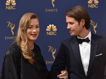 Actors Yvonne Strahovski and Tim Loden attend the 70th annual Primetime Emmy Award at the Microsoft Theater in downtown Los Angeles on September 17, 2018.  LAP20180917092 CHRISTINExCHEW