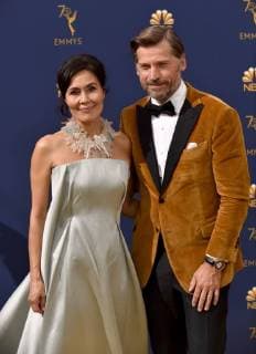 Singer Nukaaka Coster-Waldau (L) and actor Nikolaj Coster-Waldau attend the 70th annual Primetime Emmy Award at the Microsoft Theater in downtown Los Angeles on September 17, 2018.  LAP20180917164 CHRISTINExCHEW