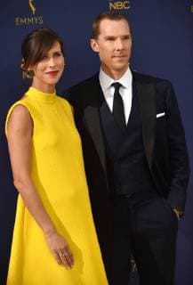 Theater director Sophie Hunter (L) and actor Benedict Cumberbatch attend the 70th annual Primetime Emmy Award at the Microsoft Theater in downtown Los Angeles on September 17, 2018.  LAP20180917217 CHRISTINExCHEW