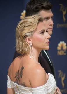 September 17, 2018 - Los Angeles, California, U.S - Scarlett Johansson on the red carpet of the 2018 Emmy Awards held at the Microsoft Theater on Monday September 17, 2018 in Los Angeles, California. Los Angeles U.S. - ZUMAp124 20180917_zaa_p124_009 Copyright: xJavierxRojasx