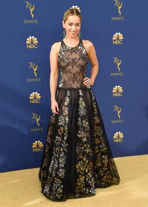 Emilia Clarke arriving at the 70th Primetime Emmy Awards in Los Angeles, California - Sept 17, 2018 - Emmy Awards 2018, Los Angeles California United States Microsoft Theatre  Copyright: xOConnor-Arroyox h_00544331