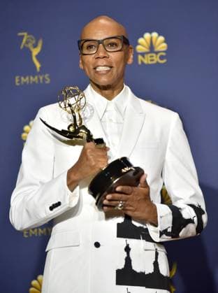RuPaul, winner of the award for Outstanding Reality-Competition Program for RuPaul s Drag Race, appears backstage during the 70th annual Primetime Emmy Awards at the Microsoft Theater in downtown Los Angeles on September 17, 2018.  LAP201809171590 JIMxRUYMEN