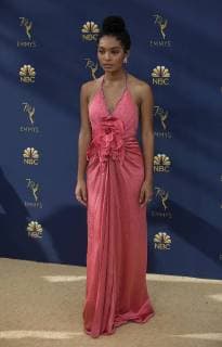 September 17, 2018 - Los Angeles, California, U.S - Yara Shahidi on the red carpet of the 2018 Emmy Awards held at the Microsoft Theater on Monday September 17, 2018 in Los Angeles, California. Los Angeles U.S. - ZUMAp124 20180917_zaa_p124_015 Copyright: xJavierxRojasx