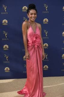 September 17, 2018 - Los Angeles, California, U.S - Yara Shahidi on the red carpet of the 2018 Emmy Awards held at the Microsoft Theater on Monday September 17, 2018 in Los Angeles, California. Los Angeles U.S. - ZUMAp124 20180917_zaa_p124_025 Copyright: xJavierxRojasx