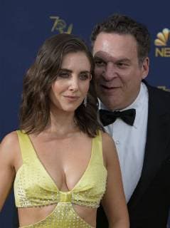 September 17, 2018 - Los Angeles, California, U.S - Alison Brie and Jeff Garlin on the red carpet of the 2018 Emmy Awards held at the Microsoft Theater on Monday September 17, 2018 in Los Angeles, California. Los Angeles U.S. - ZUMAp124 20180917_zaa_p124_038 Copyright: xJavierxRojasx