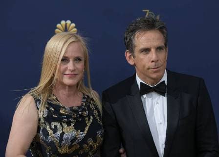 September 17, 2018 - Los Angeles, California, U.S - Patricia Arquette (L) and Ben Stiller on the red carpet of the 70th Annual Primetime Emmy Awards held at the Microsoft Theater on Monday September 17, 2018 in Los Angeles, California. Los Angeles U.S. - ZUMAp124 20180917_zaa_p124_046 Copyright: xJavierxRojasx