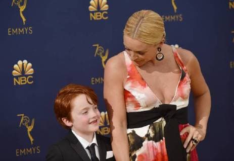Bennett Robert Godley (L) and actor Jane Krakowski attend the 70th annual Primetime Emmy Award at the Microsoft Theater in downtown Los Angeles on September 17, 2018.  LAP201809171175 CHRISTINExCHEW