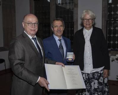 Zülch-Preis Hansa-Saal Historisches Rathaus Koeln Datum: 21.09.2018 Links: Martin Stratmann Mitte: Josep Dalmau Rechts: Anna Katharina Zülch