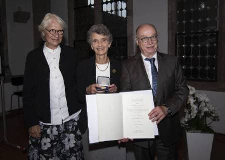 Zülch-Preis Hansa-Saal Historisches Rathaus Koeln Datum: 21.09.2018 Rechts: Martin Stratmann Mitte: Angela Vincent Links: Anna Katharina Zülch