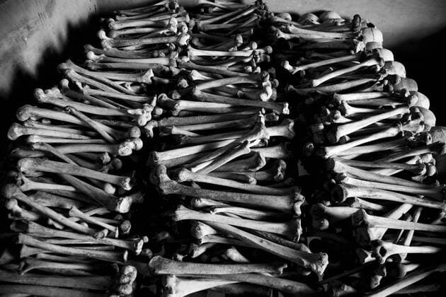 MURAMBI GENOCIDE MEMORIAL, RWANDA. Leg bones on display at the Murambi Genocide Memorial in Rwanda., Rwanda Copyright: MichaelxHanson 3243700007
