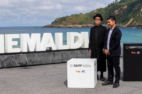 September 23, 2018 - San Sebastian, Spain - Hirokazu Kore eda (R) and Lily Franky during the photocall for Donostia Award at the 66th San Sebastian International Film Festival on September 23, 2018 in San Sebastian, Spain. San Sebastian Spain  - ZUMAn230 20180923_zaa_n230_238 Copyright: xManuelxRomanox