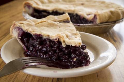 Helen s Restaurant in Machias, Maine is famous for its blueberry pie, simply stuffed with fresh Maine berries., Machias Maine USA Copyright: CarlxD.xWalsh 4417400006