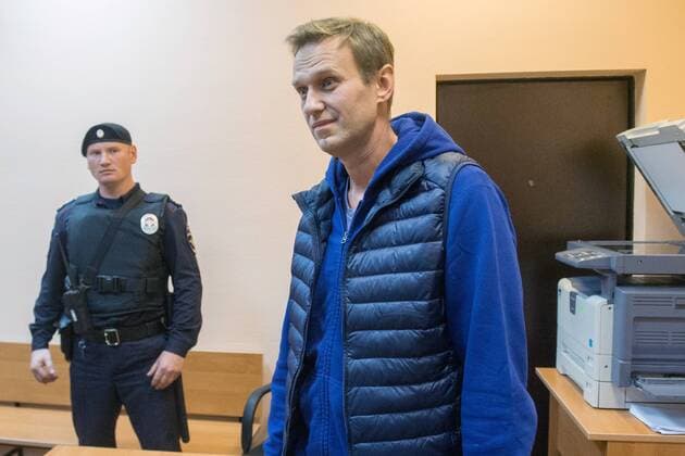 MOSCOW, RUSSIA - SEPTEMBER 24, 2018: Head of the Anti-Corruption Foundation, opposition activist Alexei Navalny, placed under administrative arrest for violating the law on staging rallies during the September 9 protests against the pension age reform, attends a hearing at Moscow s Simonovsky District Court. Dmitry Serebryakov TASS  TS0916DD