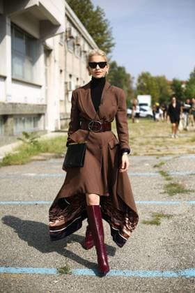 Blogger Caroline Daur posing on the street outside of the Roberto Cavalli show during Milan Fashion Week - Sept 22, 2018 - MFW: Spring 2019 Street Style Day 4, Milan Italy  Copyright: xValentinaxRanierix h_00549985