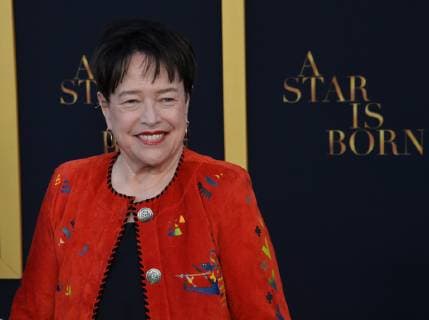 Actress Kathy Bates attends the premiere of the romantic motion picture musical drama A Star is Born at the Shrine Auditorium in Los Angeles on September 24, 2018. The remake tells the story of seasoned musician Jackson Maine (Bradley Cooper) who discovers-and falls in love with-struggling artist Ally (Gaga). She has just about given up on her dream to make it big as a singer - until Jack coaxes her into the spotlight. But even as Ally s career takes off, the personal side of their relationship is breaking down, as Jack fights an ongoing battle with his own internal demons.  LAP2018092484 JIMxRUYMEN