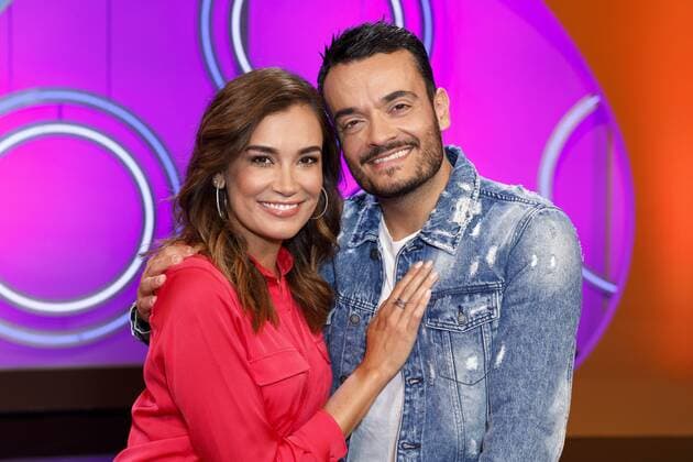 Jana Ina Zarella mit Gatte Giovanni Zarella bei der Aufzeichnung der ARD-Quizshow Dingsda im Studio 37 der MMC Studios. Köln, 25.06.2018