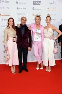 Rotblond (Kerstin Merlin, Melanie Wolf), Arthur Abraham, Inka Bause bei der Goldene Henne 2018 in der Messe Leipzig am 28.09.2018 - Roter Teppich