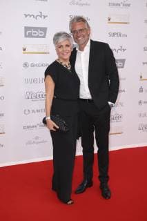 Birgit Schrowange mit Freund Frank Spothelfer bei der 24. Verleihung der Goldenen Henne 2018 in der Leipziger Messe. Leipzig, 28.09.2018