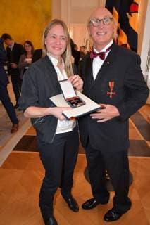 Julia Jentsch, Otto Waalkes bei der Verleihung des Verdienstordens fuer besondere Leistungen zum Tag der Deutschen Einheit im Schloss Bellevue in Berlin am 02.10.2018