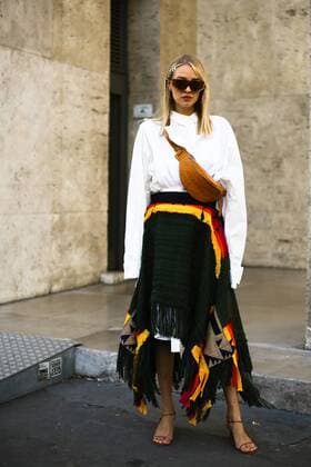 Blogger Leonie Hanne posing on the street outside of the Sacai show during Paris Fashion Week - Oct 1, 2018 - PFW: Spring 2019 Street Style Day 8, Paris France  Copyright: xValentinaxRanierix h_00554390