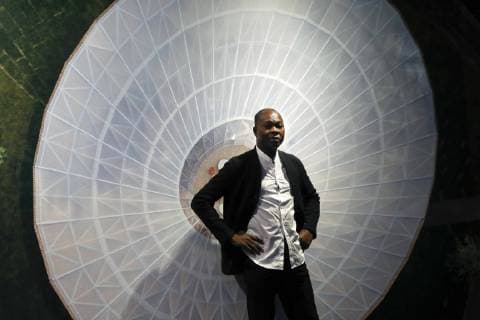 African architect Francis Kere poses for photographers on the occasion of the presentation of his exhibition Franis Kere. Primary Elements at the ICO Museum in Madrid, Spain, 03 October 2018. African most famous architect in the world Francis Kere s work is shown for first time in Spain in a free exhibition that will be open for the public from 03 October to 20 January 2019. Born in Gando, a small town in Burkina Faso, he could get a scholarship to study architecture in Germany and created the Kere Foundation to fund the construction of a primary school in his native town. Since then, Kere has continued refunding knowledge in Burkina Faso and other places in four different continents, creating innovative strategies that combine traditional building materials and methods with others engineering modern techniques. Exhibition on Francis K  Copyright: xJuanxCarlosxHidalgox GRAF8861 20181003-636741700810402046