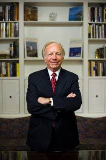 U.S. Senator Joseph Lieberman (D-CT), poses for a portrait in his U.S. Capitol office, Tuesday, Feb. 13, 2007. This office is known as a hide-a-way office in the U.S. Capitol, used by Senators when working at the Capitol and away from their normal Senate office buildings., Washinton District of Columbia United States Copyright: JayxL.xClendenin 9548800006