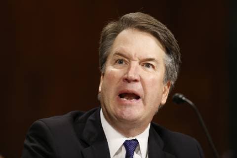 September 27, 2018 - Washington, District of Columbia, U.S. - Judge BRETT KAVANAUGH speaks aggressively and passionately in his defense at the Senate Judiciary Committee hearing on his nomination, to be an associate justice of the Supreme Court of the United States, on Capitol Hill in Washington, Thursday. Washington U.S. - ZUMAz03_ 20180927_sha_z03_336 Copyright: xMichaelxReynoldsx