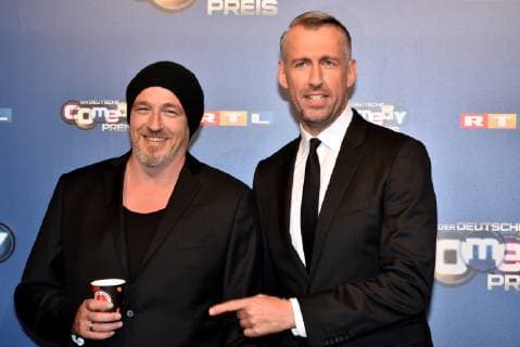 Torsten Sträter und Sebastian Pufpaff , l-r, kommt am 07.10.2018 in Köln zur Verleihung des Deutschen Comedy Preis 2018.