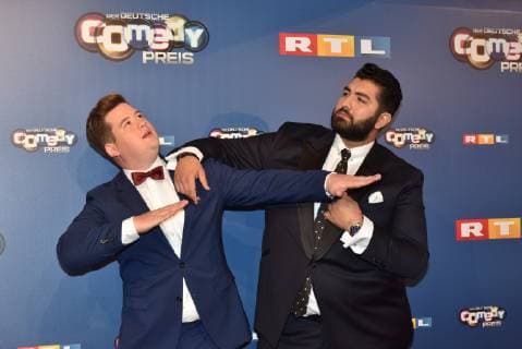 Comedian Chris Tall, l-r, und Faisal Kawusi kommt am 07.10.2018 in Köln zur Verleihung des Deutschen Comedy Preis 2018.