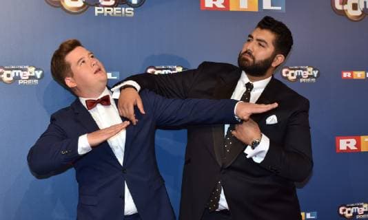 Comedian Chris Tall, l-r, und Faisal Kawusi kommt am 07.10.2018 in Köln zur Verleihung des Deutschen Comedy Preis 2018.