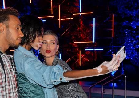 Hailey Baldwin and model Winnie Harlow attend the event Tommy Hilfiger Presents Tokyo Icons in Tokyo, Japan on October 8, 2018.  TKP2018100819 KEIZOxMORI
