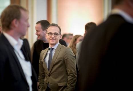 Bundesaussenminister Heiko Maas, SPD, nimmt an der Shimon-Peres-Preisverleihung im Rotenrathaus von Berlin teil. 08.10.2018. Berlin Deutschland Copyright: xFelixxZahnx