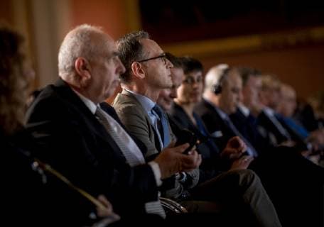Bundesaussenminister Heiko Maas, SPD, nimmt an der Shimon-Peres-Preisverleihung im Rotenrathaus von Berlin teil. 08.10.2018. Berlin Deutschland Copyright: xFelixxZahnx