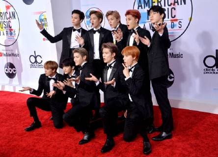 NCT 127 arrives for the 46th annual American Music Awards at the Microsoft Theater in Los Angeles on October 9, 2018.  LAP20181009188 JIMxRUYMEN