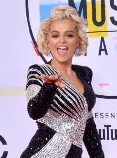 Singer Bebe Rexha arrives for the 46th annual American Music Awards at the Microsoft Theater in Los Angeles on October 9, 2018.  LAP20181009359 JIMxRUYMEN