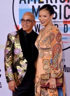 Rickey Minor and Rachel Montez Minor arrive for the 46th annual American Music Awards at the Microsoft Theater in Los Angeles on October 9, 2018.  LAP20181009492 JIMxRUYMEN