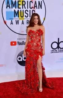 Singer Hilary Roberts arrives for the 46th annual American Music Awards at the Microsoft Theater in Los Angeles on October 9, 2018.  LAP20181009563 JIMxRUYMEN