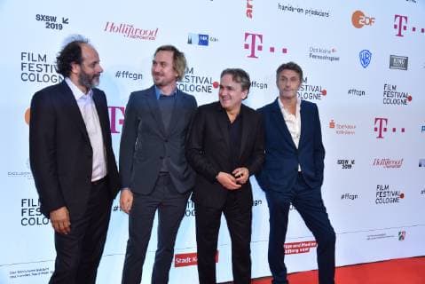 Der Regisseur LUCA GUADAGNINO (Preisträger Filmpreis Köln ) l-r, Schauspieler LARS EIDINGER (Preisträger des International Actors Award), Regisseur CHRIS MARTIN (Preisträger des Phönix Preis) Regisseur PAWEL PAWLIKOWSKI, (Preisträger des Hollywood Reporter Award) kommt am 12.10.2018 in Köln zur Verleihung der Filmfestival Cologne Awards, der feierliche Abschluss des internationalen Film- und Fernsehfestival in Köln