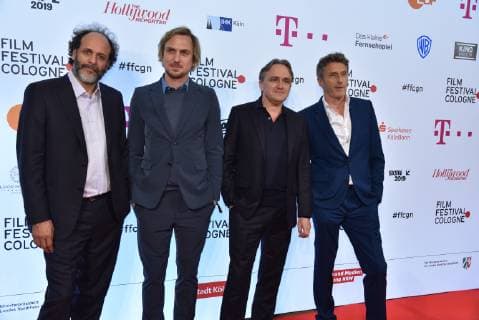 Der Regisseur LUCA GUADAGNINO (Preisträger Filmpreis Köln ) l-r, Schauspieler LARS EIDINGER (Preisträger des International Actors Award), Regisseur CHRIS MARTIN (Preisträger des Phönix Preis) Regisseur PAWEL PAWLIKOWSKI, (Preisträger des Hollywood Reporter Award) kommt am 12.10.2018 in Köln zur Verleihung der Filmfestival Cologne Awards, der feierliche Abschluss des internationalen Film- und Fernsehfestival in Köln