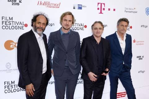Luca Guadagnino, Lars Eidinger, Chris Martin und Pawel Pawlikowski bei der Verleihung der Film Festival Cologne Awards 2018 auf dem 28. Film Festival Cologne im Filmpalast. Köln, 12.10.2018