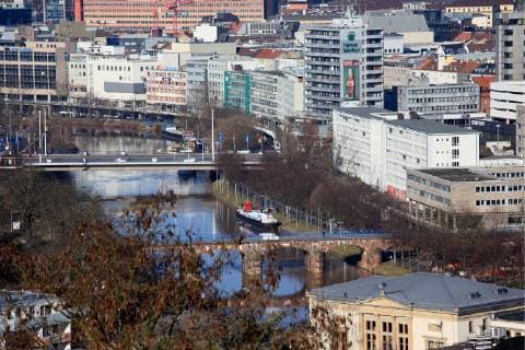 Blick über Saarbrücken am Sonntag (25.01.2009).