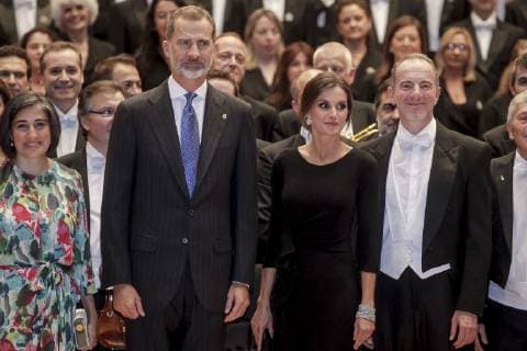 OVIEDO, SPAIN ? OCTOBER 18: King Felipe VI of Spain, Queen Letizia of Spain attended 27th Musical Week closing concert at the Principe Felipe Auditorium during the Princess of Asturias Awards 2018 on October 18, 2018 in Oviedo, Asturias, Spain. Copyright: xJimmyxOlsenx